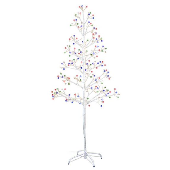 5 ft. White Birch Twig Tree with Multi Color 8-Function Lights