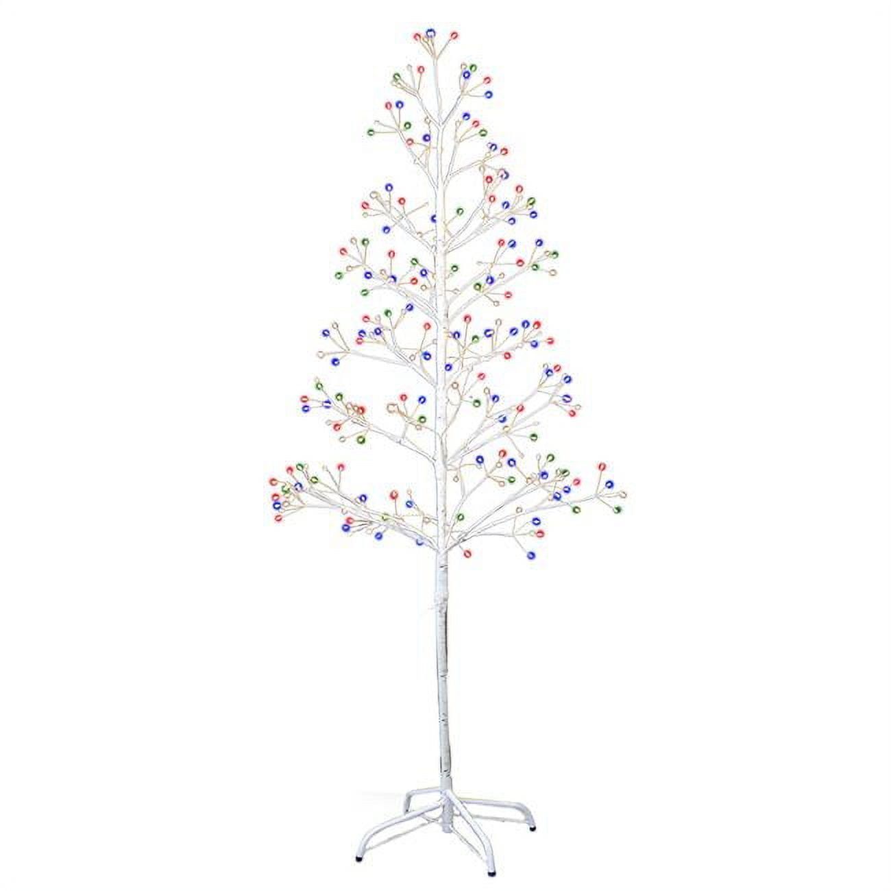 5 ft. White Birch Twig Tree with Multi Color 8Function Lights