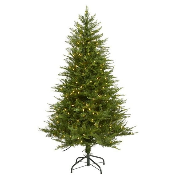 5 ft. Wisconsin Fir Artificial Christmas Tree with 250 Warm White LED Lights & 578 Bendable Branches
