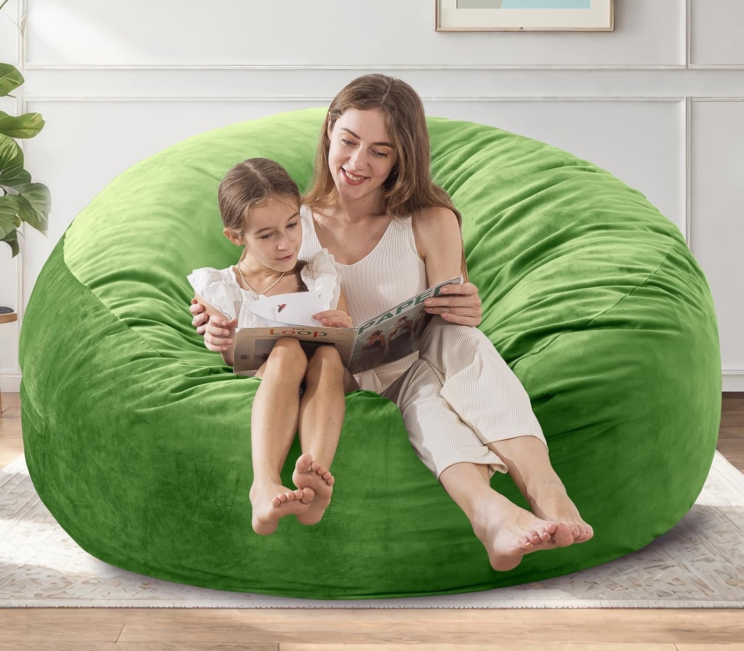 5 ft Xlarge Bean Bag Chair 5' Memory Foam Filled Bean Bag Chairs for