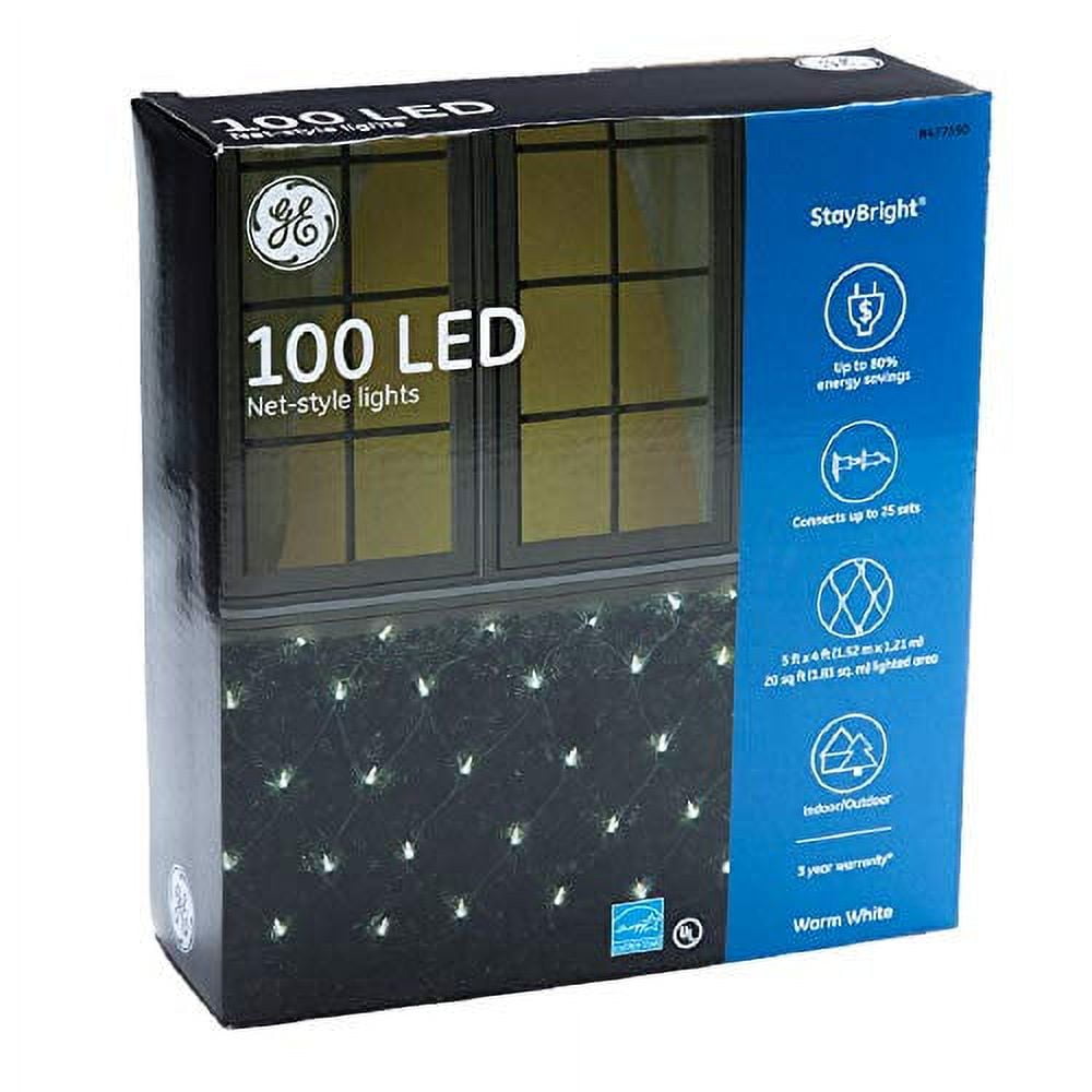 5 ft x 4 ft. GE Christmas StayBright LED 100 lt. 5.5mm Net Light