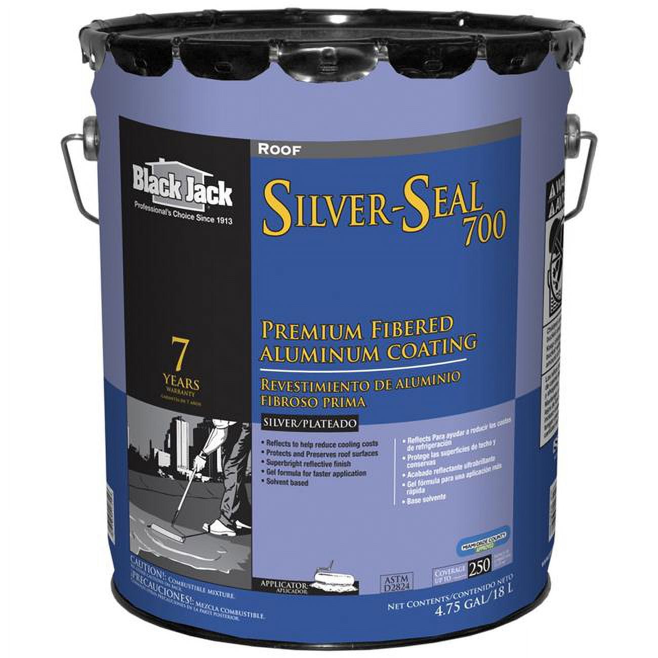 5 gal Black Jack SilverSeal 700 HighGloss Silver Fibered Aluminum