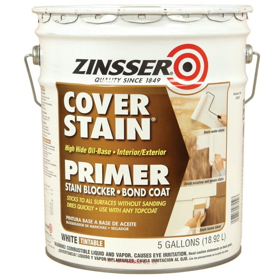 5 gal Zinsser 03550 White Cover-Stain Oil-Based Stain Block Primer, 350 VOC