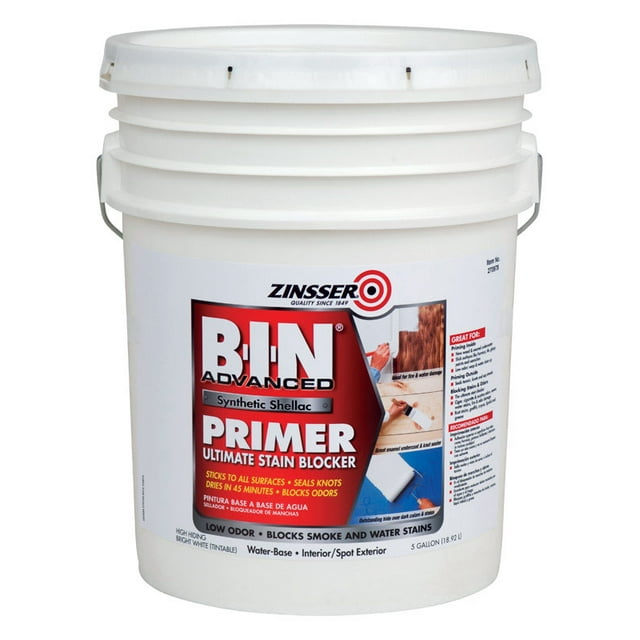 5 gal Zinsser 270978 White Zinsser, B-I-N Advanced Synthetic Shellac ...