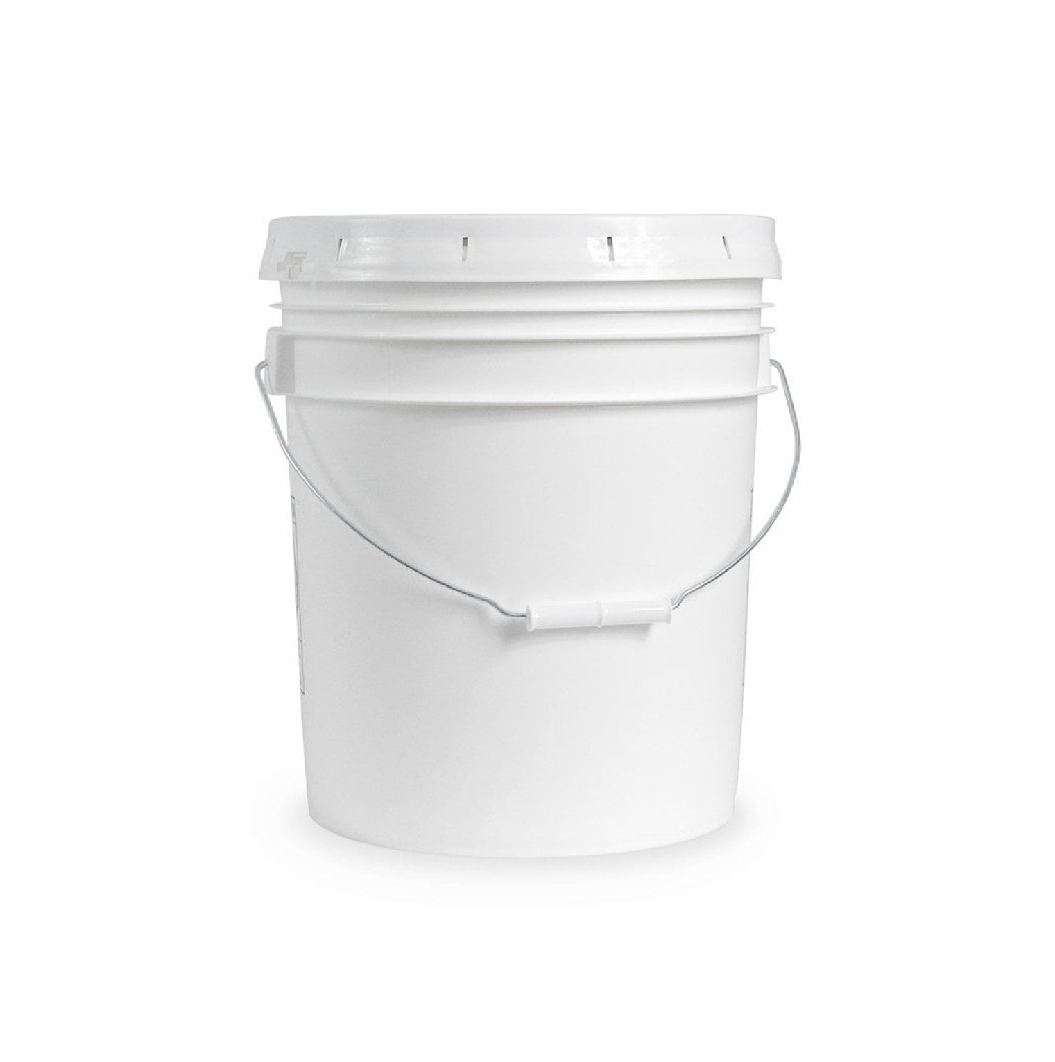 5 gallon Food Grade White Plastic Bucket with Handle &amp; Lid - Set of 6 ...