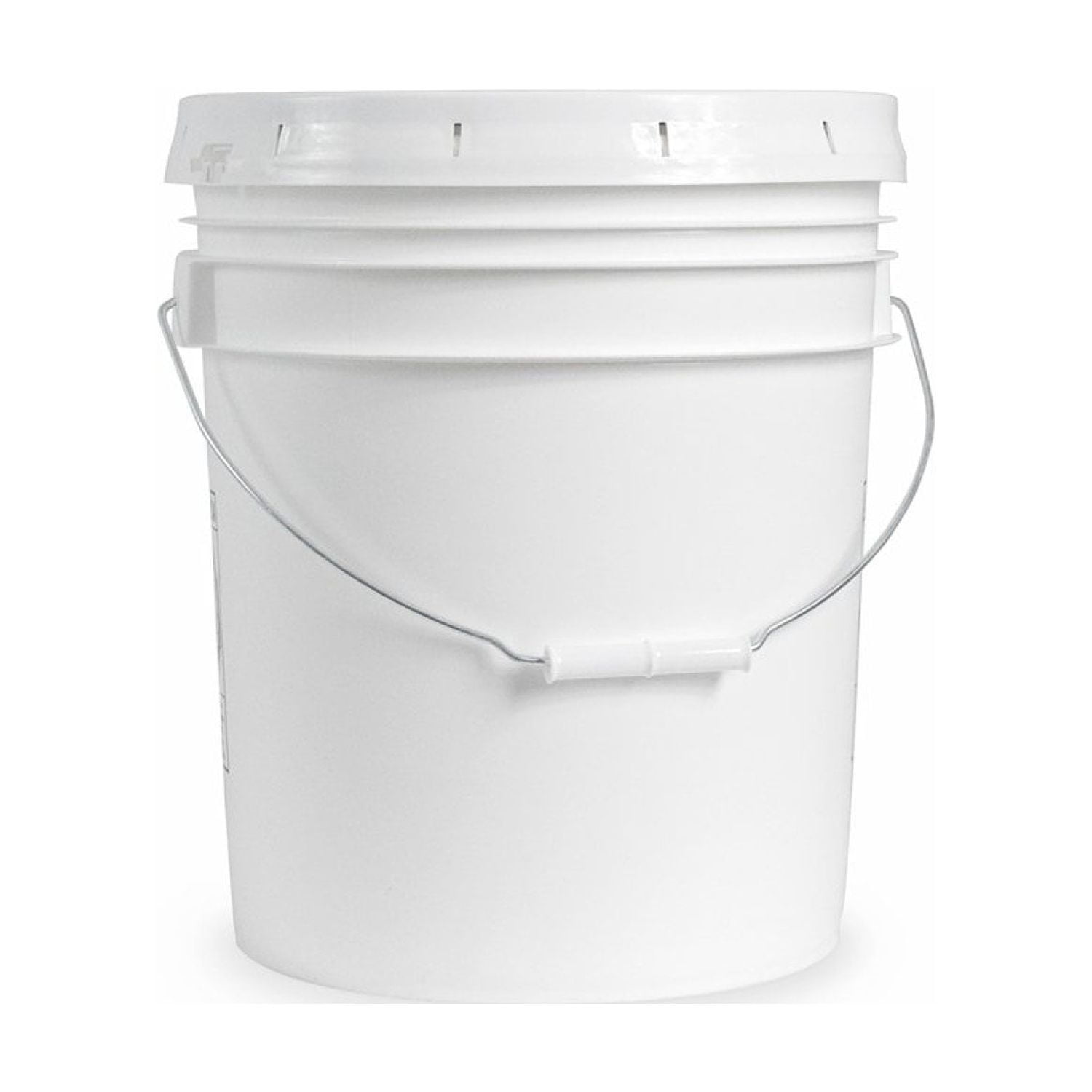 5 gallon Food Grade White Plastic Bucket with Handle &amp; Lid - Set of 6 ...