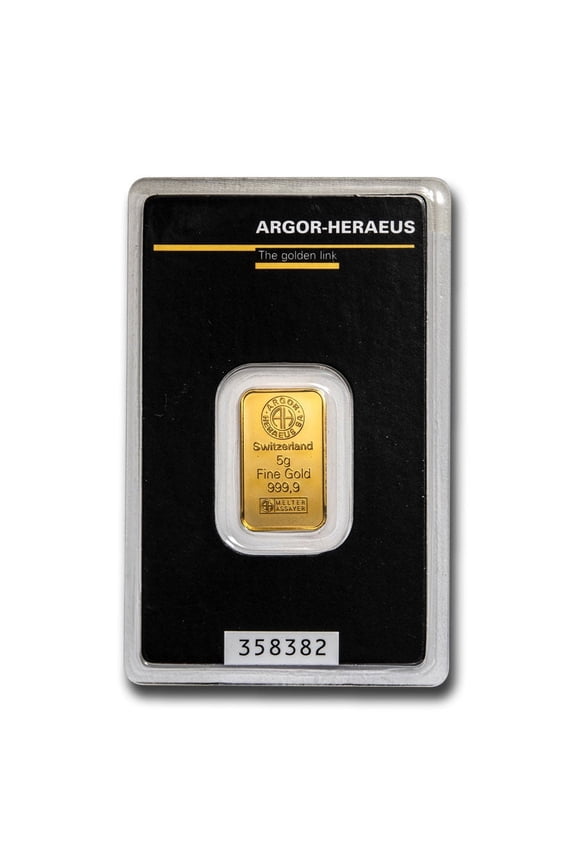 5 gram Gold Bar - Argor-Heraeus (In Assay)