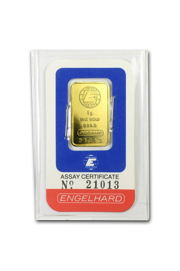 5 gram Gold Bar - Engelhard (In Red/Blue Assay)