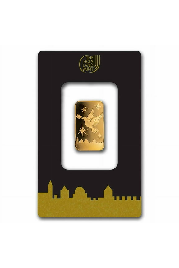 5 gram Gold Bar - Holy Land Mint Dove of Peace (In Assay)