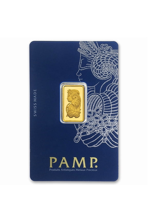 5 gram Gold PAMP Lady Fortuna VERISCAN Bar w/ Assay