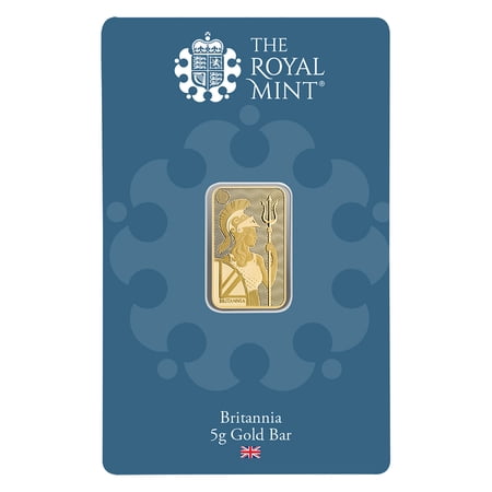 5 gram Gold The Royal Mint Britannia Bar w/ New Assay