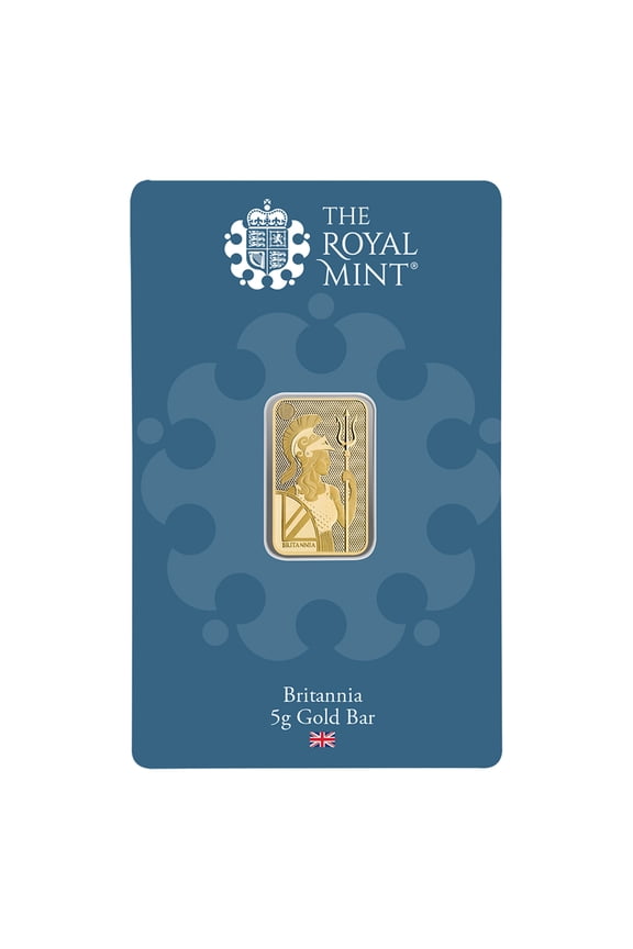 5 gram Gold The Royal Mint Britannia Bar w/ New Assay