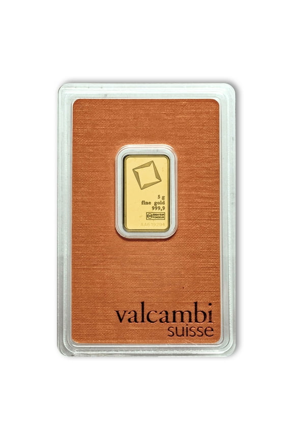5 gram Gold Valcambi Bar w/ Assay