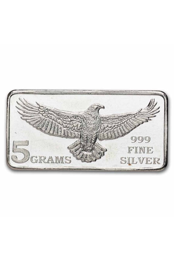 5 gram Hand Poured Silver Bar - MPM Eagle