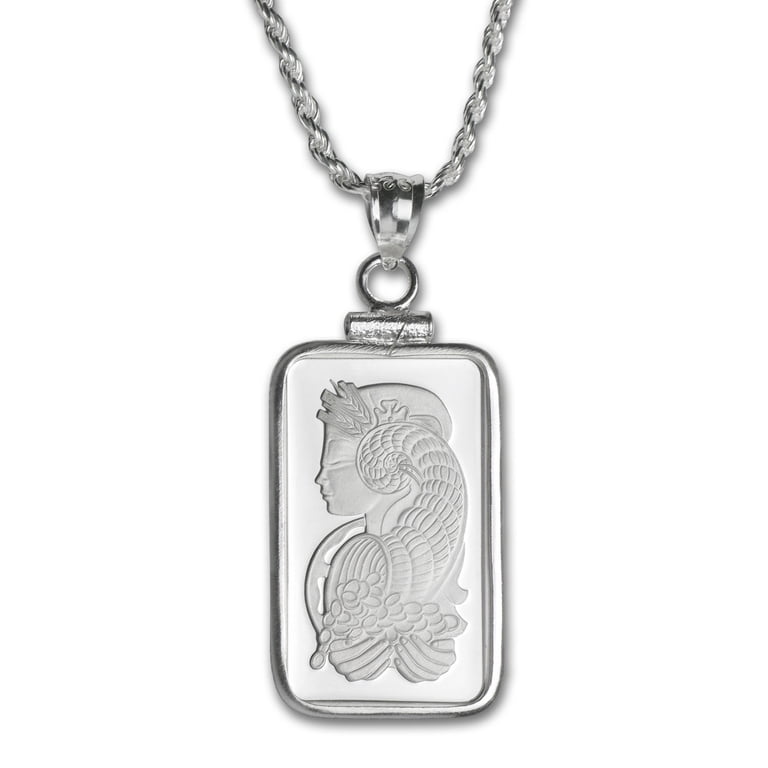 5 gram Silver - Fortuna Pendant (w/Chain) - Walmart.com 1.5” Dollar Note Silver Pendant Only 925k stamped 3.4 grams 1cm thick & heavy main image 0