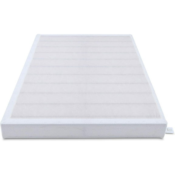 5" high mattress base, easy tool-free assembly, full size, 74" L x 53" W x 5" H, white