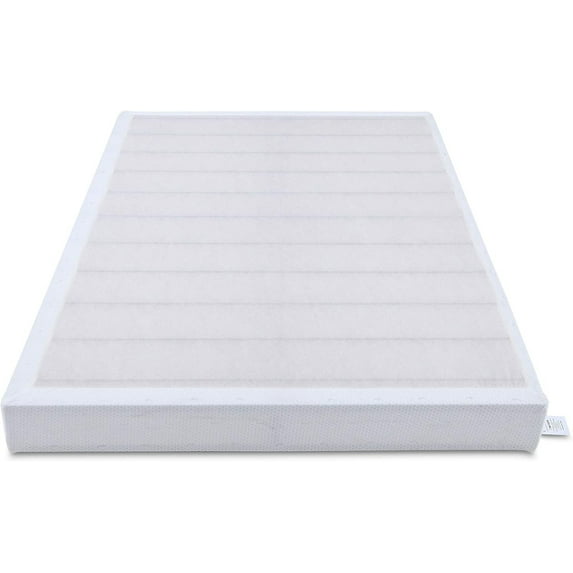 5" high mattress base, easy tool-free assembly, full size, 74" L x 53" W x 5" H, white