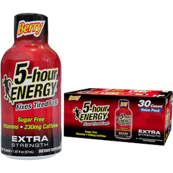 5-hour ENERGY Extra Strength Shots, Berry Flavor, 1.93 oz. 30 Count