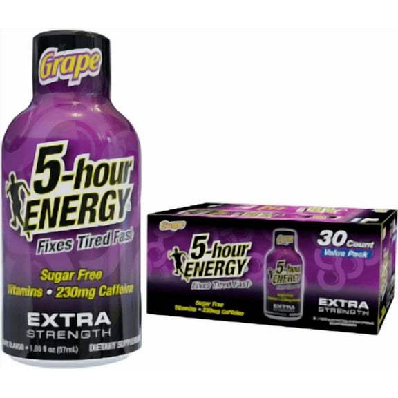 5-hour ENERGY Extra Strength Shots, Grape Flavor, 1.93 oz. 30 Count