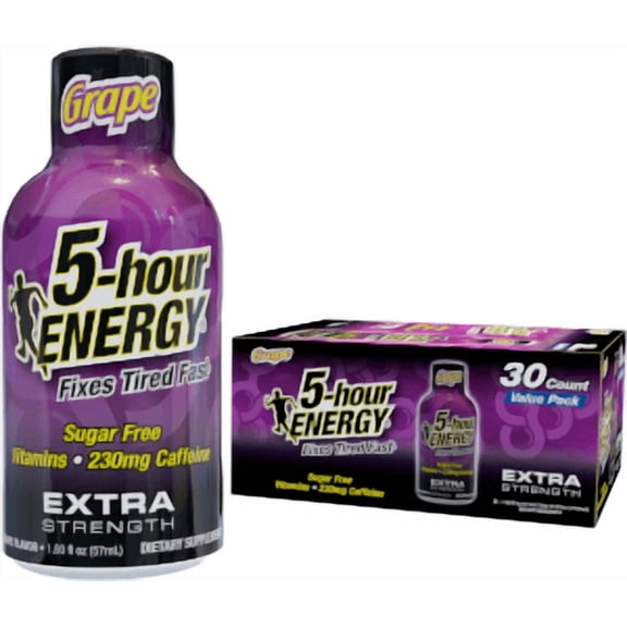 5-hour ENERGY Extra Strength Shots, Grape Flavor, 1.93 oz. 30 Count