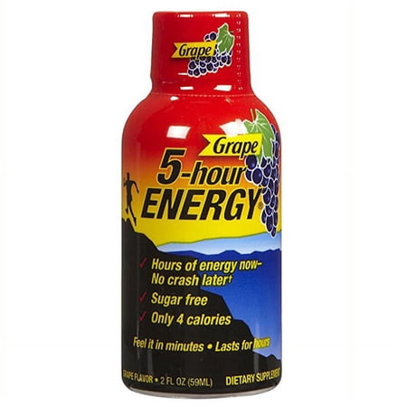 5-hour ENERGY Grape Energy Drink 1.93 oz Plastic Bottles - Pack of 24.