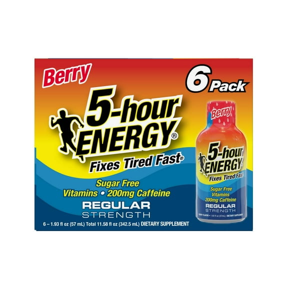 5-hour ENERGY Regular Strength Energy Shots - Berry - 6 pk