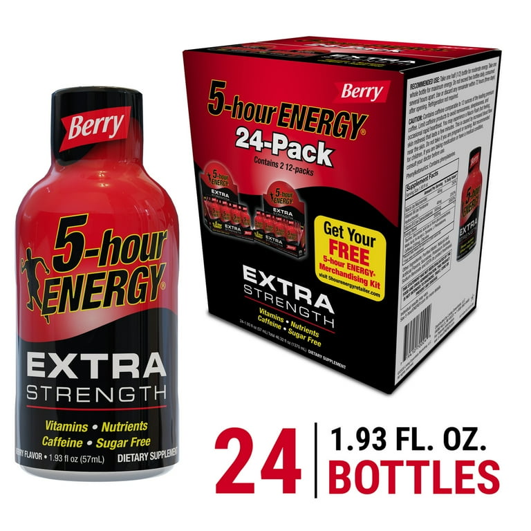 Extra Strength Energy Drink, Berry, 1.93 oz Bottle, 24/Carton, Ships in 1-3 Business Days Extra Strength Energy Drink, Berry, 1.93 oz Bottle, 24/Carton, Ships in 1-3 Business Days