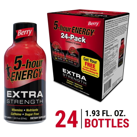 5-hour ENERGY Shot, Extra Strength, Berry, 1.93 oz, 24 Count