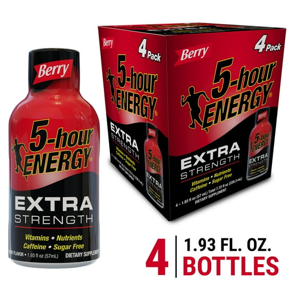 5-hour ENERGY Shot, Extra Strength, Berry, 4 Count