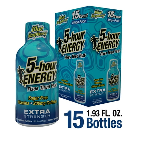 5-hour ENERGY Shot, Extra Strength, Blue Raspberry, 15 Count
