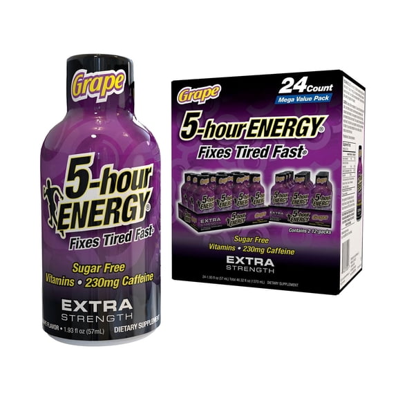 5-hour ENERGY Shot, Extra Strength, Grape, 1.93 oz, 24 Count