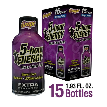 5-hour ENERGY Shot, Extra Strength, Grape, 15 Count