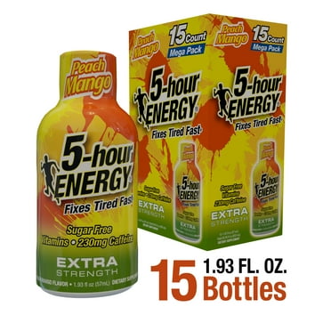 5-hour ENERGY Shot, Extra Strength, Peach Mango, 15 Count