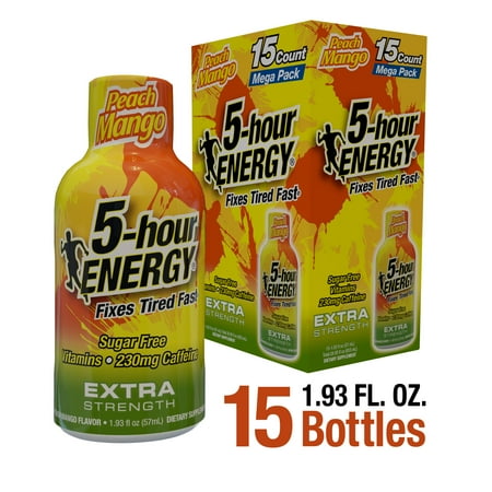 5-hour ENERGY Shot, Extra Strength Peach Mango Flavor, 15 Count
