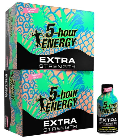 5-hour ENERGY Shot, Extra Strength Tropical Burst, 1.93 Ounce, 24 Count Energy Shots