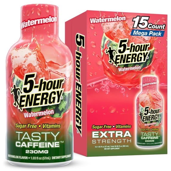 5-hour ENERGY Shot, Extra Strength, Watermelon, 15 Count