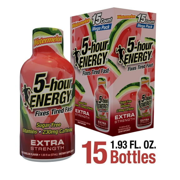 5-hour ENERGY Shot, Extra Strength, Watermelon, 15 Count