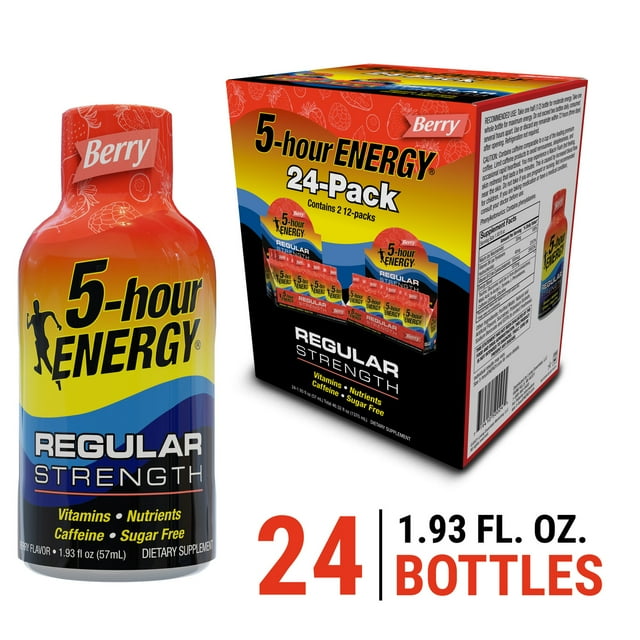 5hour ENERGY® Shot, Regular Strength, Berry, 1.93 oz, 24 Count