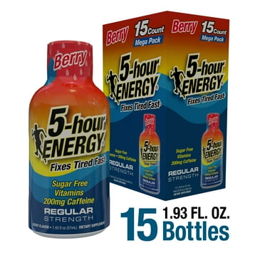 5-hour ENERGY Shot, Regular Strength, Berry, 15 Count