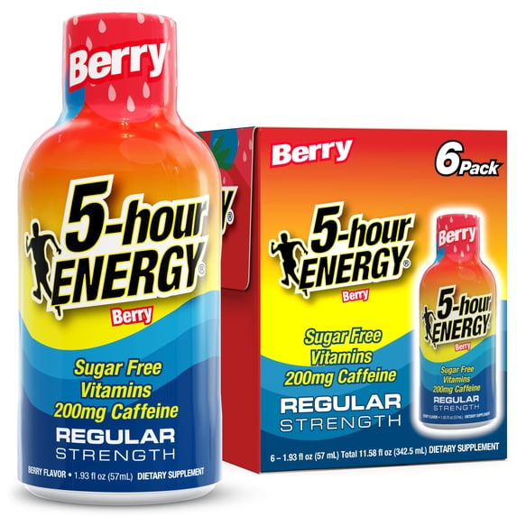 5-hour Energy Shot, Regular Strength, Berry, 6 Count