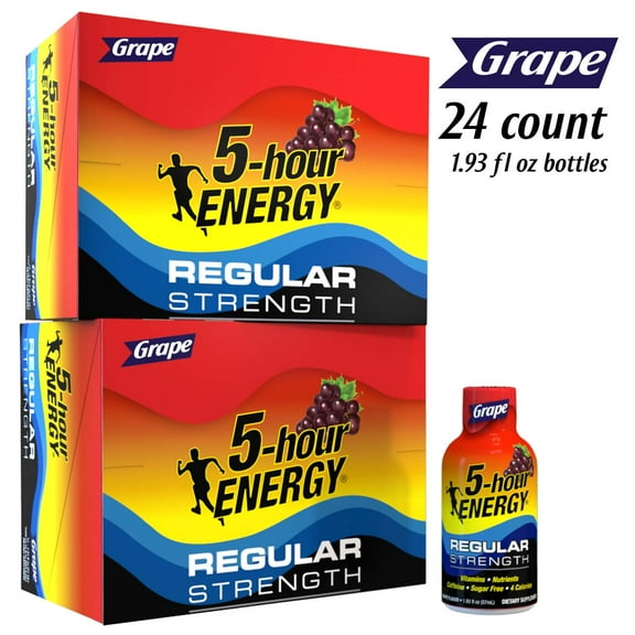 5-hour ENERGY Shot, Regular Strength Grape, 1.93 Ounce, 24 Count