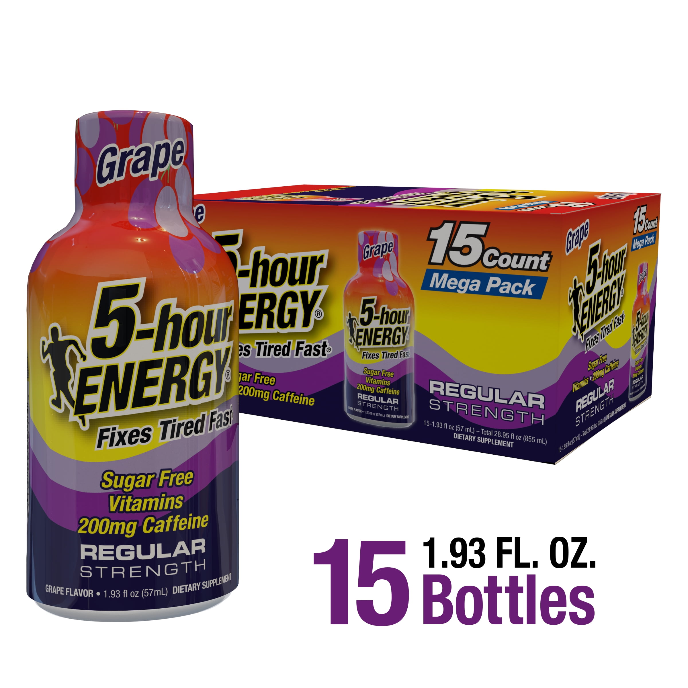 5hour ENERGY Shot, Regular Strength, Grape, 15 Count
