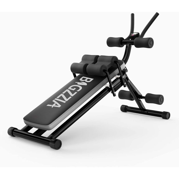 5-in-1 Adjustable Ab Workout Bench Core Abdomen Trainer for Stomach Workout, Crunch Machine Exercise Equipment for Home Gym - Sit UP, Push UP, Leg Press, Glider, Roman Chair, 330lbs Capacity