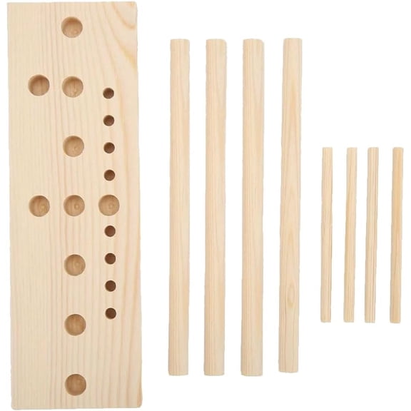 5 in 1 Adjustable Wooden Bow Maker Tool, Multi-Size Ribbon Bow Kit for Wreaths, Gift Wrapping, Hair Bows & DIY Crafts