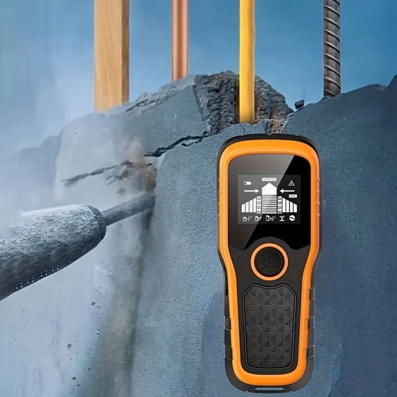 5-in-1 Advanced Wall Scanner - LCD Display & Audio Alarm, Detects Wood/AC Wires/Metal/Pipes, Depth Measurement, Portable Tool for DIY/Electricians/Plumbers