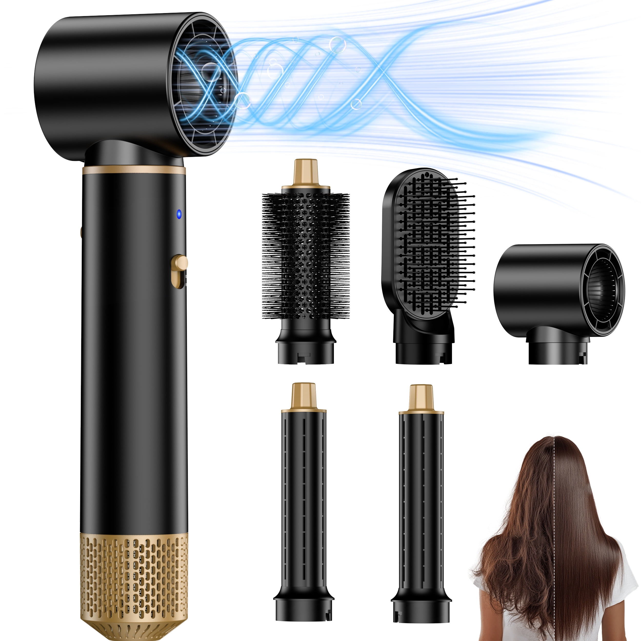 VIISHARE Hair Blow Dryer Brush, 5 in 1 Professional Hot Air Styler Tool Set for Drying, Straightening, Curling & Volumizing