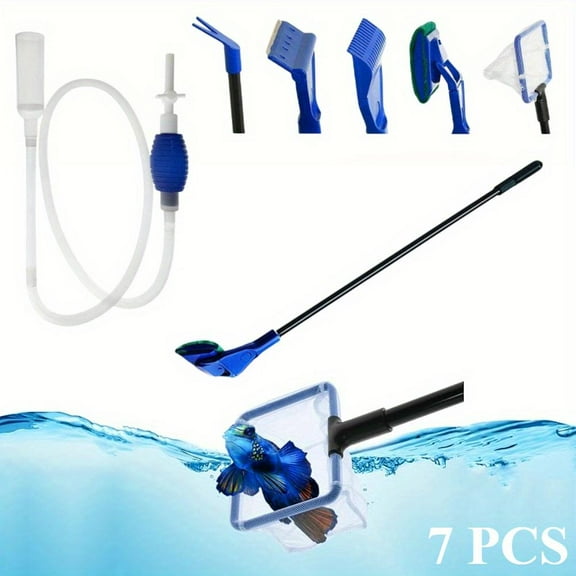5-in-1 Aquarium Cleaning Kit With Algae Scraper,gravel Rake & Siphon Vacuum,siphon Vacuum For Water Changing And Sand Cleaner For Water Changing And Sand Cleaner,