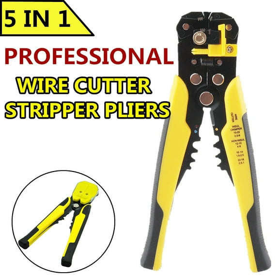 5 in 1 Automatic Wire Cutter Stripper Plier Tool Electrical Crimper 22-10 AWG
