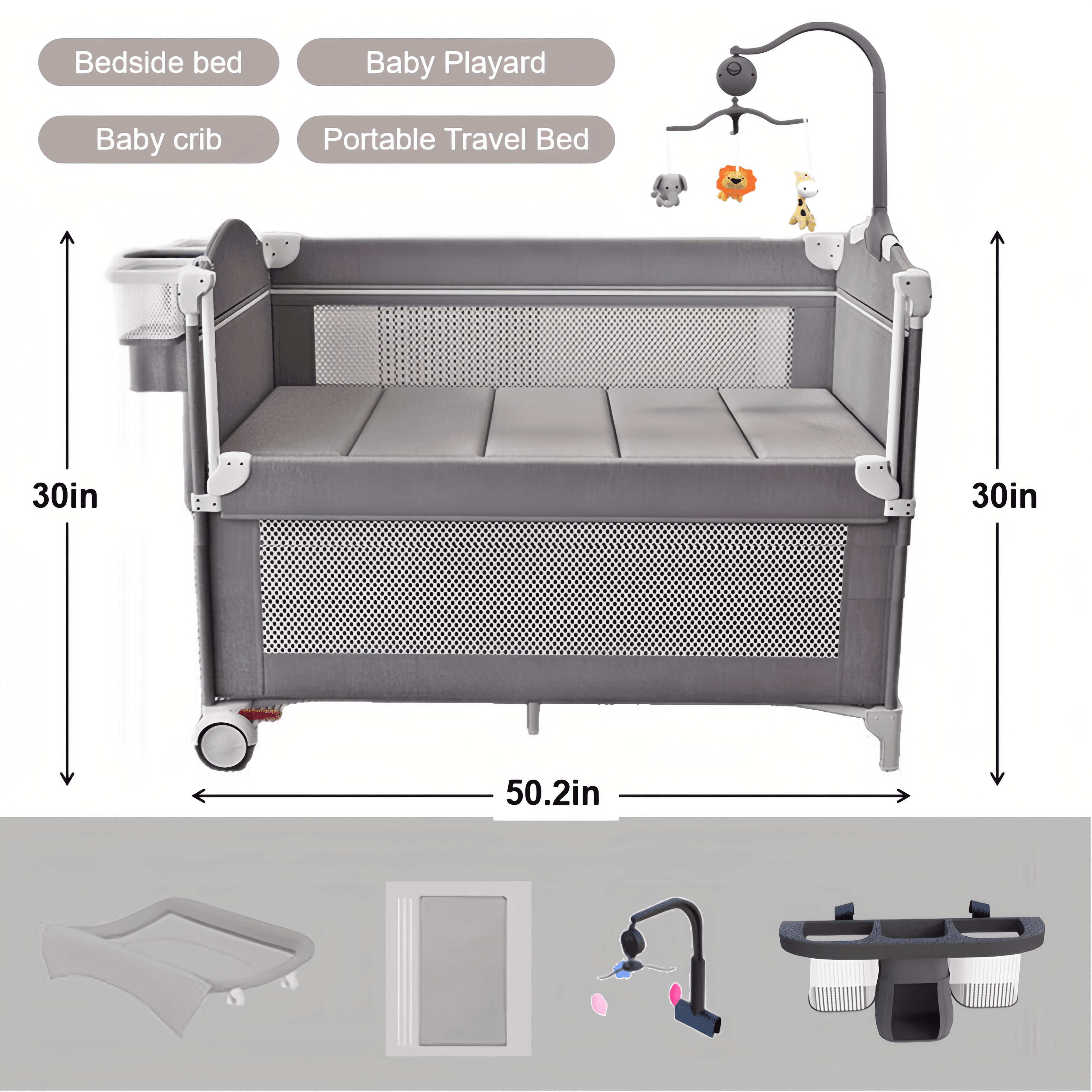 Baby Trend Deluxe Playpen with Nursery Center, Bassinet