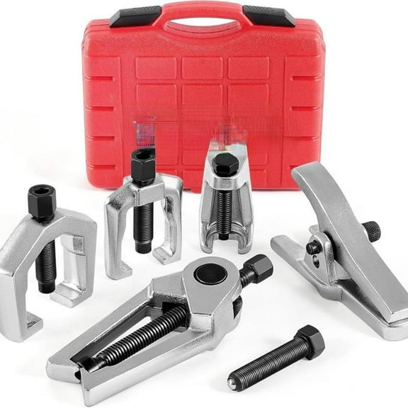 5-in-1 Ball Joint Separator, Pitman Arm Puller & Tie Rod End Tool Set for Front End Service, Splitter Removal Kit - Red/Blue/Black, Car Repair Tool Kit, DIY Auto Maintenance
